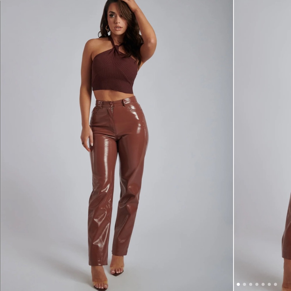 Meshki Oakleigh straight leg patent pants